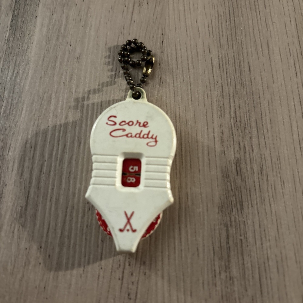 Vintage Score Caddy Golf Tally Counter Keychain White Plastic Made in USA